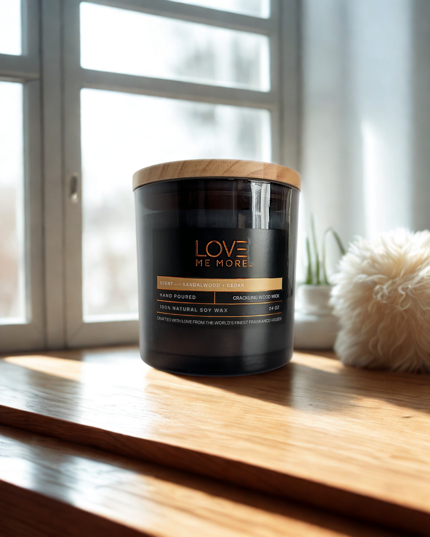 Wood Wick Candle - Sandalwood + Cedar