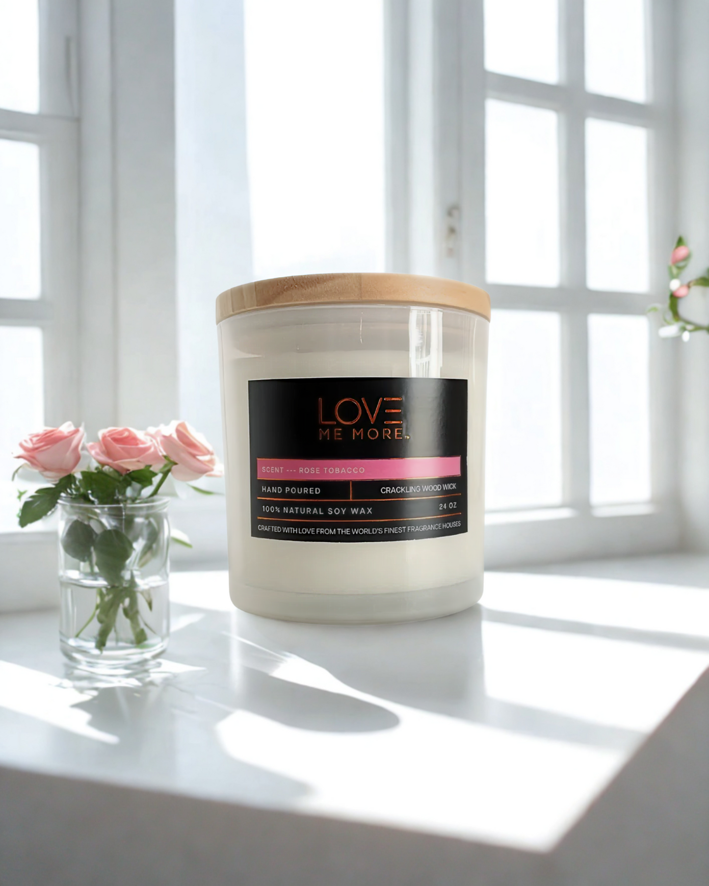 Wood Wick Candle - Rose Tobacco