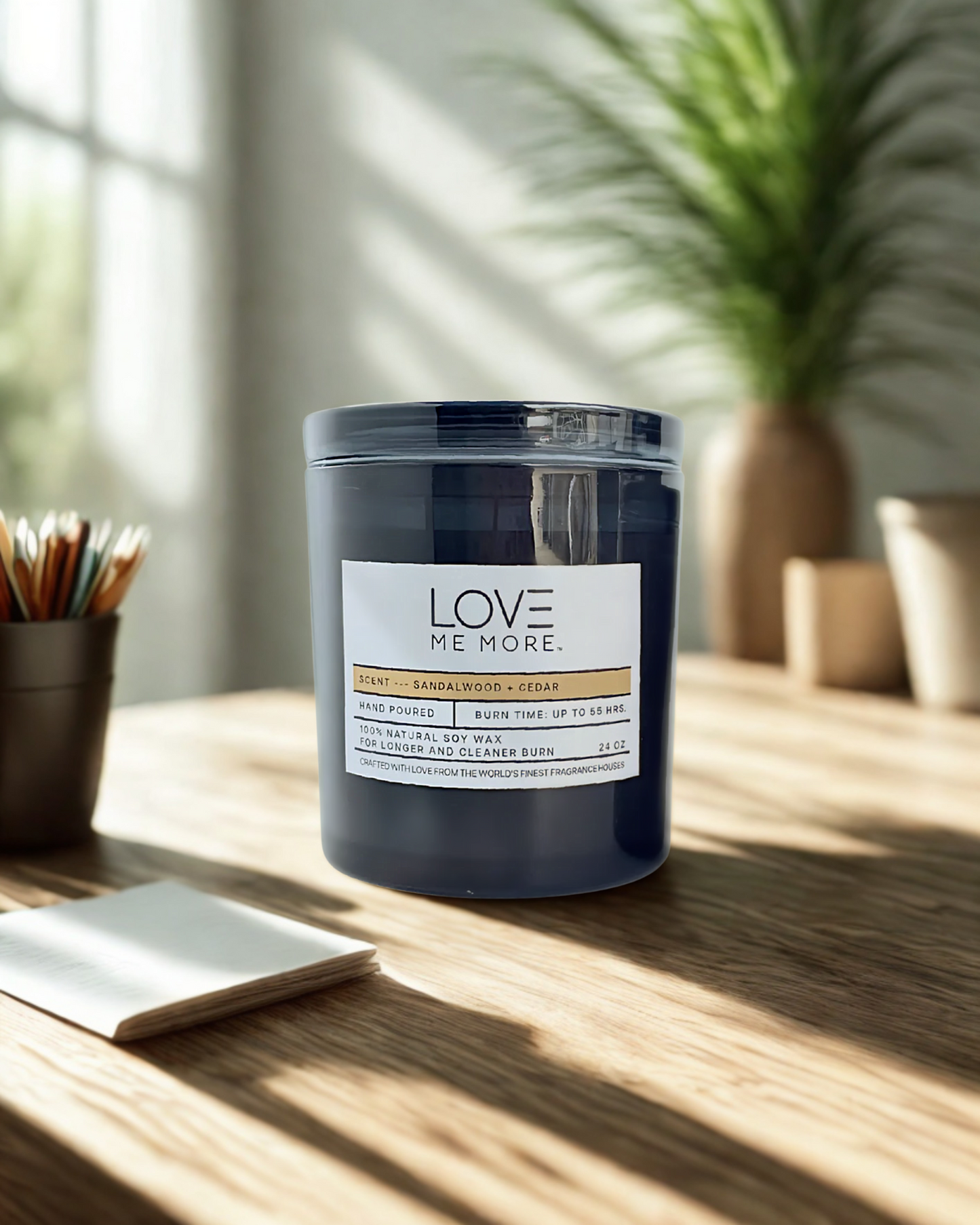 Glass Lid Candle - Sandalwood + Cedar