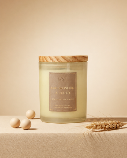 Wood Wick Candle - Sandalwood & Cedar
