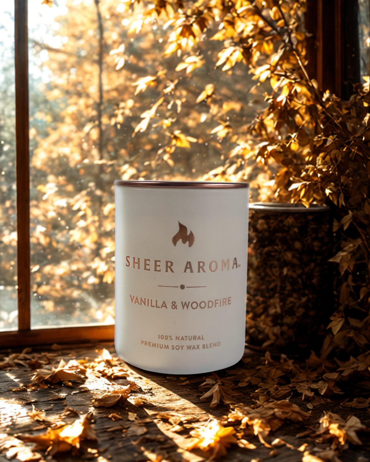 Scented Candle - Vanilla & Wood Fire