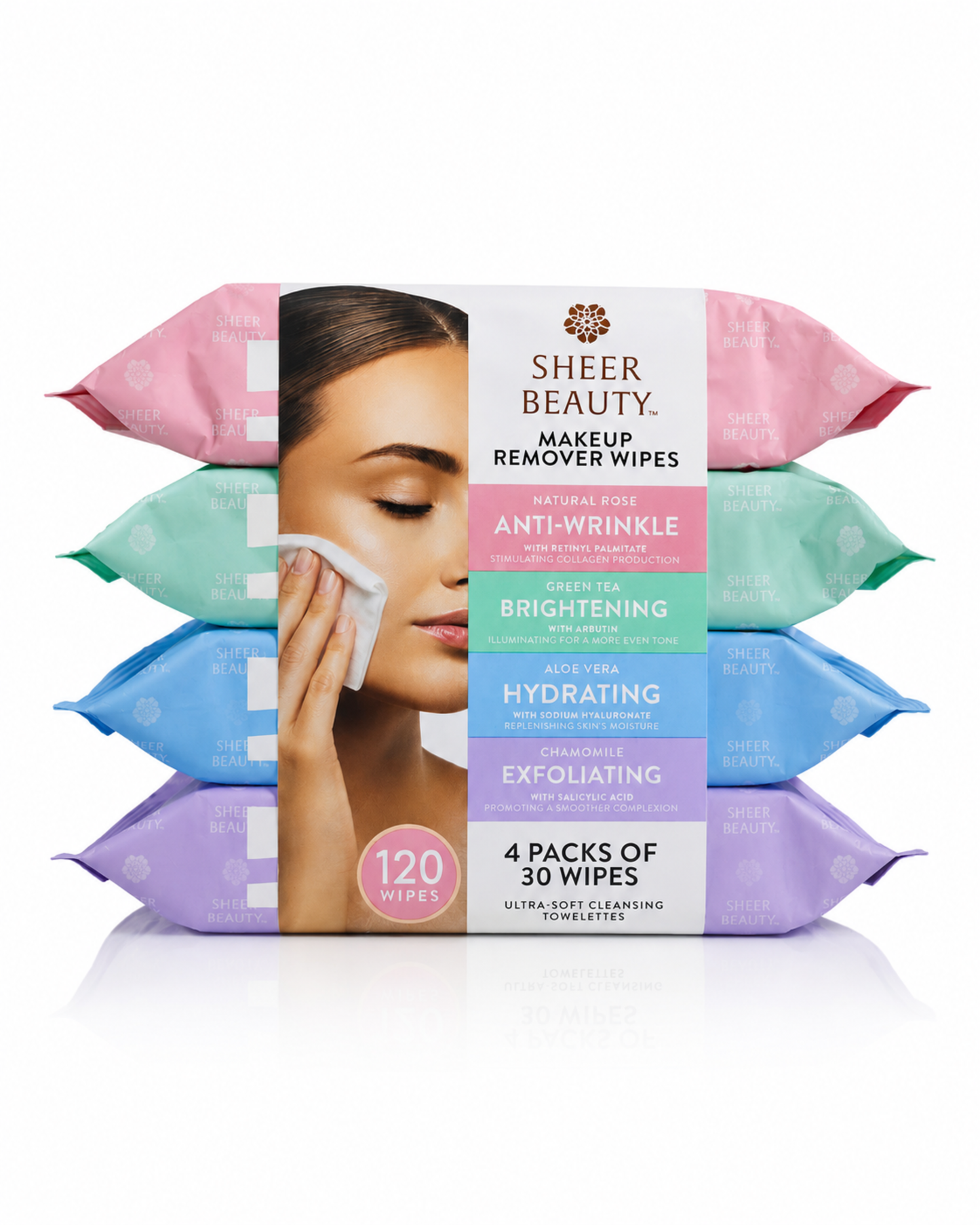 4 Pack Sheer Makeup Remover Wipes