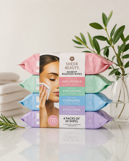 4 Pack Sheer Makeup Remover Wipes